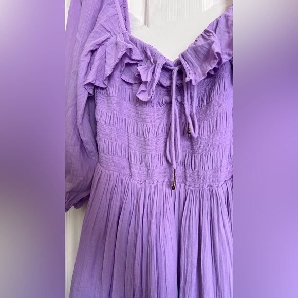 Free People Lilac Purple Cotton Oasis Midi Dress - Picture 6 of 7